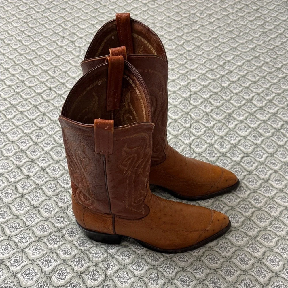 Tony Lama Brown Leather Men’s Western Cowboy Boots Size 12 D Workwear Classic